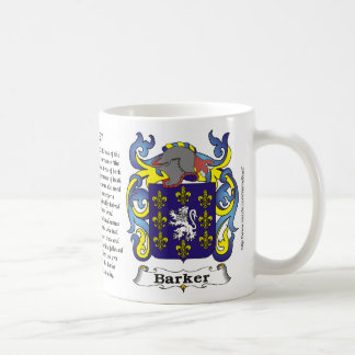 Café Taza del escudo de armas de la familia de Barker