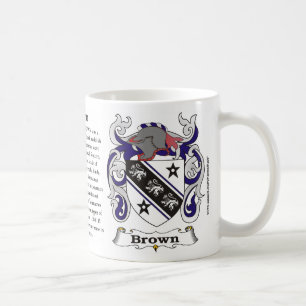 Café Taza del escudo de armas de la familia de Brown