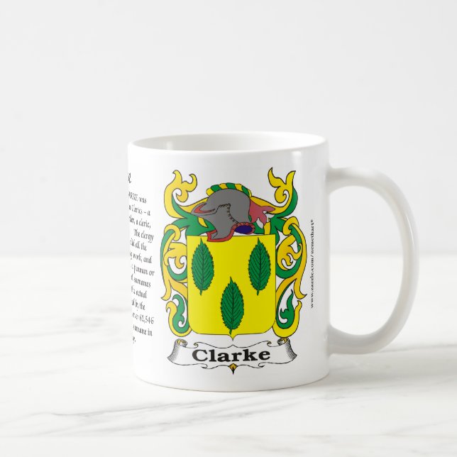 Café Taza del escudo de armas de la familia de Clarke (Derecha)