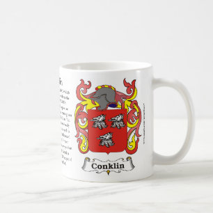 Café Taza del escudo de armas de la familia de Conklin