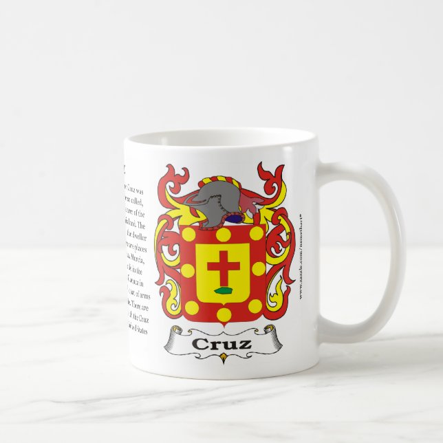 Café Taza del escudo de armas de la familia de Cruz (Derecha)