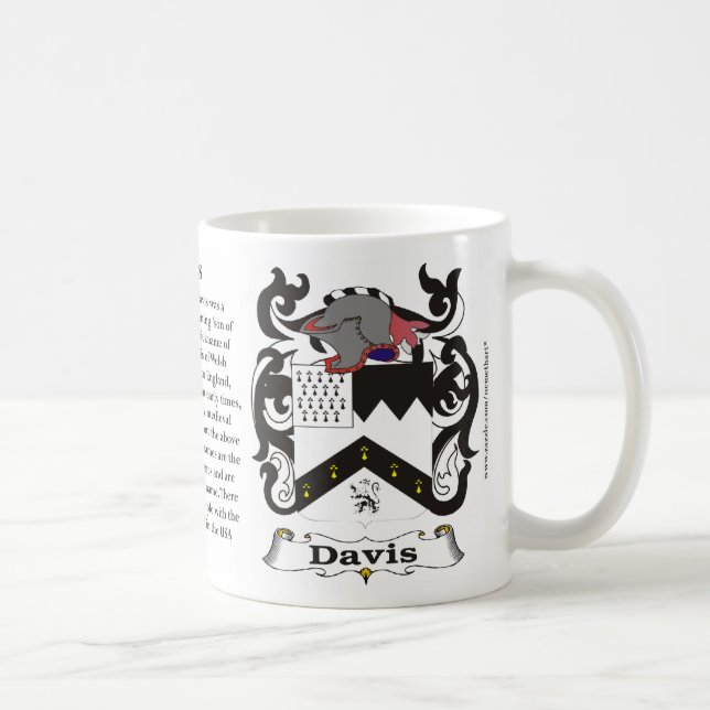 Café Taza del escudo de armas de la familia de Davis (Derecha)