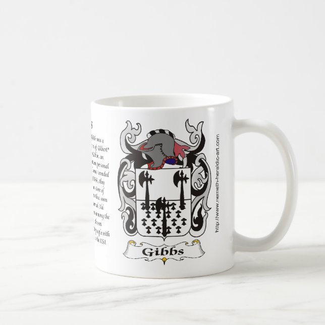 Café Taza del escudo de armas de la familia de Gibbs (Derecha)