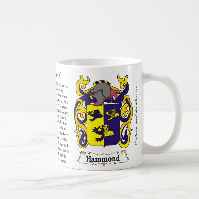 Café Taza del escudo de armas de la familia de Hammond (Derecha)