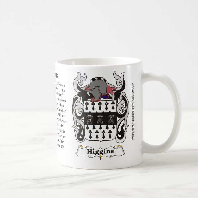 Café Taza del escudo de armas de la familia de Higgins (Derecha)