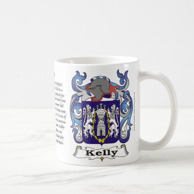 Café Taza del escudo de armas de la familia de Kelly (Derecha)