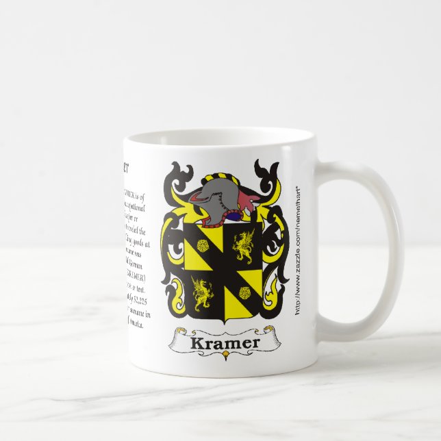 Café Taza del escudo de armas de la familia de Kramer (Derecha)
