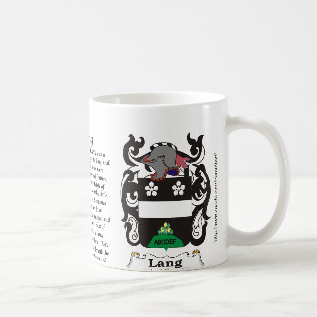 Café Taza del escudo de armas de la familia de Lang (Derecha)