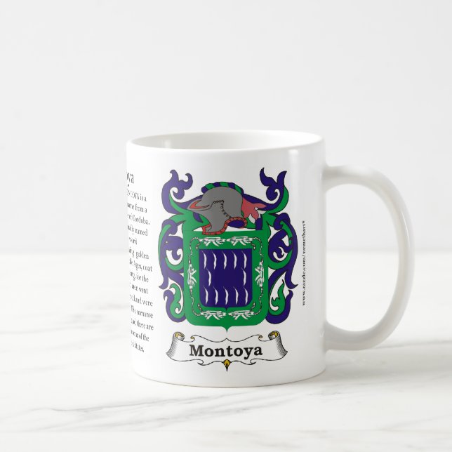 Café Taza del escudo de armas de la familia de Montoya (Derecha)