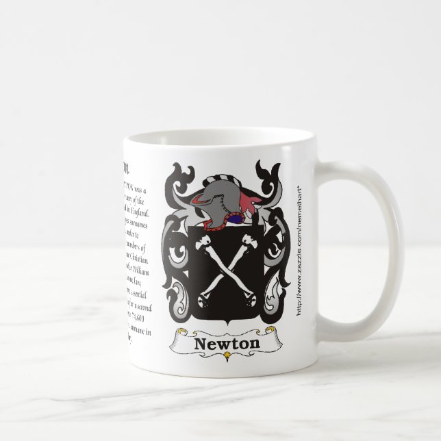 Café Taza del escudo de armas de la familia de Newton (Derecha)