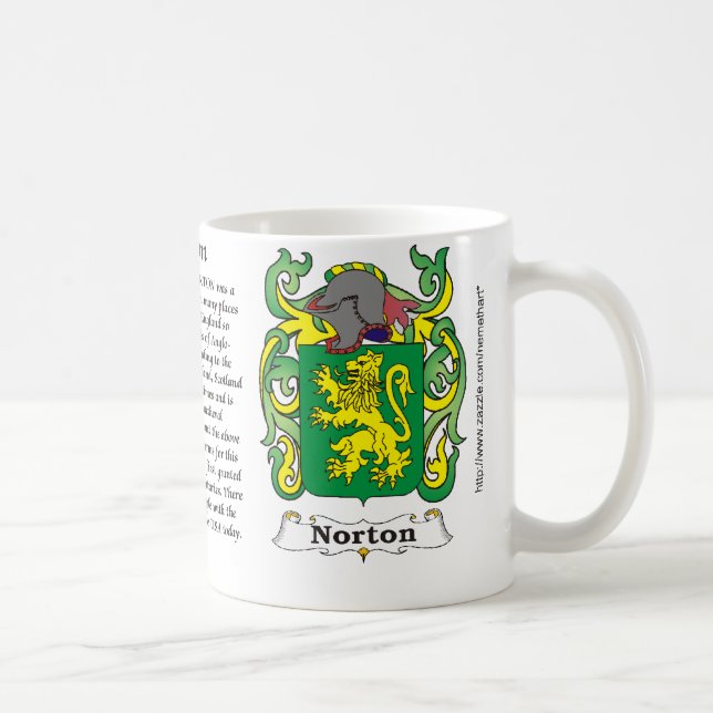 Café Taza del escudo de armas de la familia de Norton (Derecha)