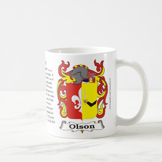 Café Taza del escudo de armas de la familia de Olson (Derecha)