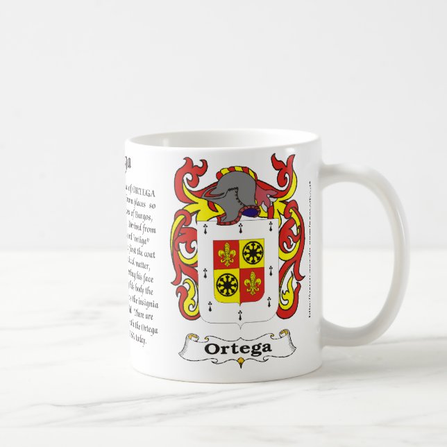 Café Taza del escudo de armas de la familia de Ortega (Derecha)