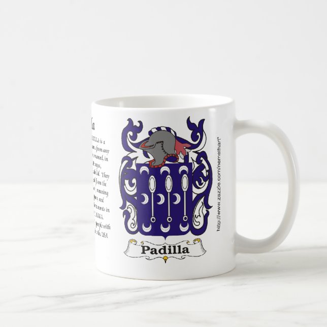 Café Taza del escudo de armas de la familia de Padilla (Derecha)
