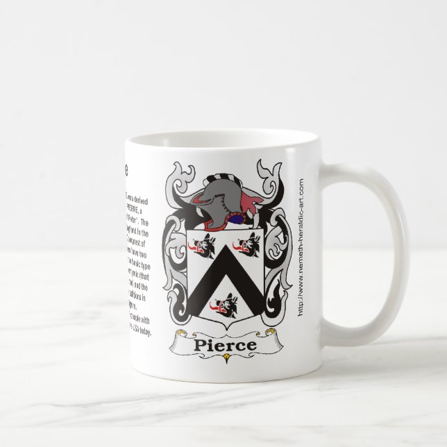 Café Taza del escudo de armas de la familia de Pierce (Derecha)