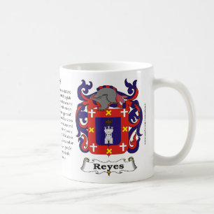Café Taza del escudo de armas de la familia de Reyes