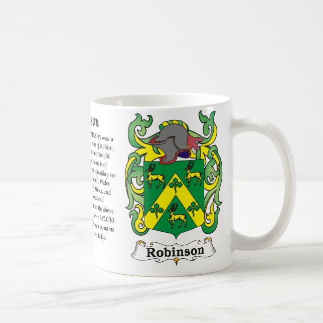 Café Taza del escudo de armas de la familia de Robinson (Derecha)