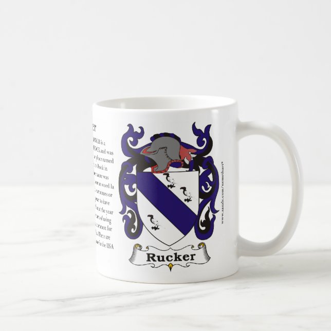 Café Taza del escudo de armas de la familia de Rucker (Derecha)