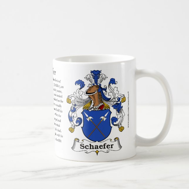 Café Taza del escudo de armas de la familia de Schaefer (Derecha)