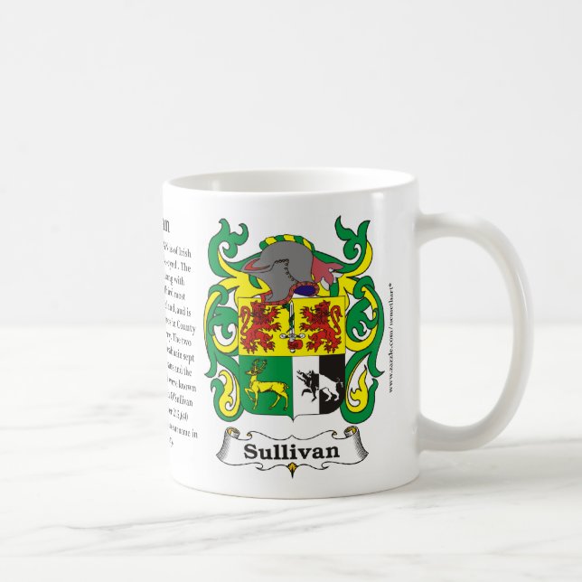 Café Taza del escudo de armas de la familia de Sullivan (Derecha)