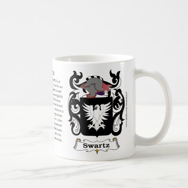 Café Taza del escudo de armas de la familia de Swartz (Derecha)
