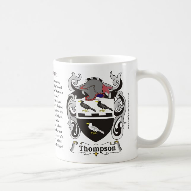 Café Taza del escudo de armas de la familia de Thompson (Derecha)