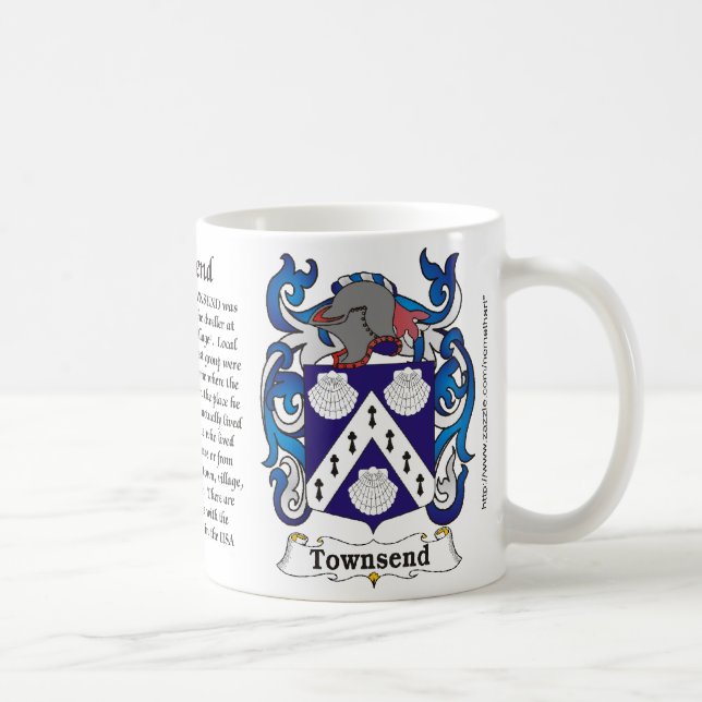 Café Taza del escudo de armas de la familia de Townsend (Derecha)