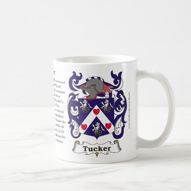 Café Taza del escudo de armas de la familia de Tucker (Derecha)