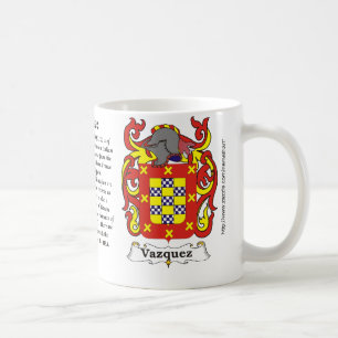 Café Taza del escudo de armas de la familia de Vázquez