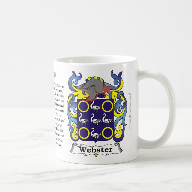 Café Taza del escudo de armas de la familia de Webster (Derecha)
