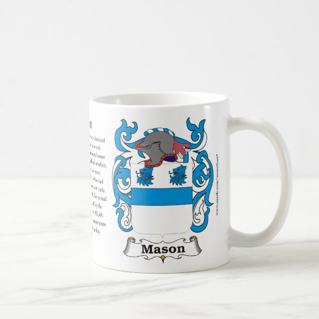 Café Taza del escudo de armas de la familia del albañil (Derecha)
