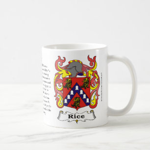 Café Taza del escudo de armas de la familia del arroz