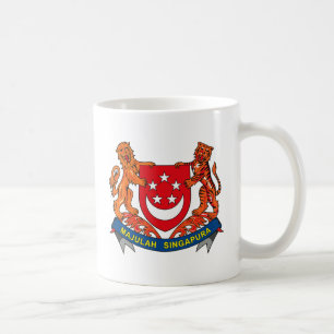 Café Taza del escudo de armas de Singapur