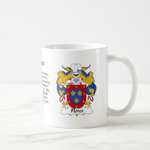 Café Taza del escudo de la familia de Flores