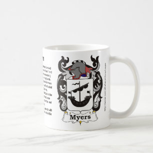 Café Taza del escudo de la familia de Myers