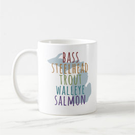 Café Taza del estado de manopla de pesca de Michigan