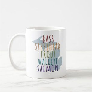 Café Taza del estado de manopla de pesca de Michigan