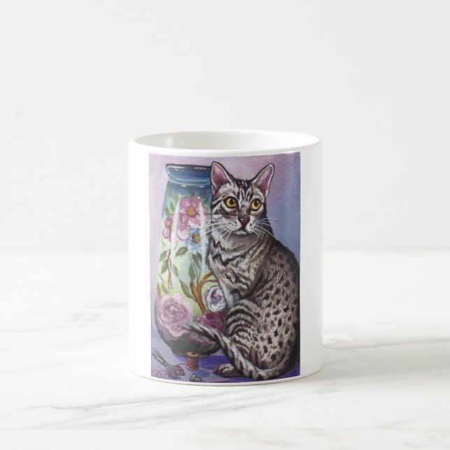 Café Taza del florero del gato de Mau del egipcio (Centro)