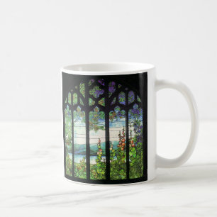 Café Taza del Foxglove y del vitral de las glicinias