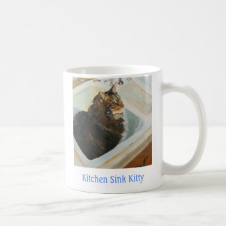 Café Taza del gatito del fregadero de cocina