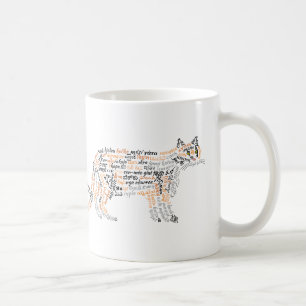 Café Taza del gato calico de la palabra mundial