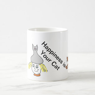 Café Taza del gato de la felicidad