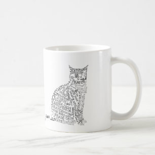Café Taza del gato de las idiomas de mundo