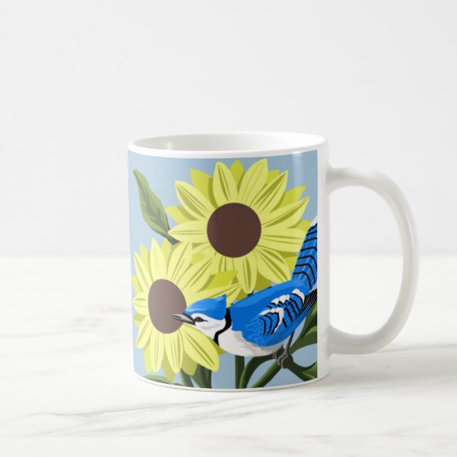 Café Taza del girasol y de la urraca (Derecha)