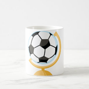Café Taza del globo del balón de fútbol