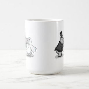Café Taza del hipopótamo de novia y del novio