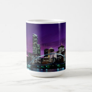 Café Taza del horizonte del paisaje urbano de la ciudad