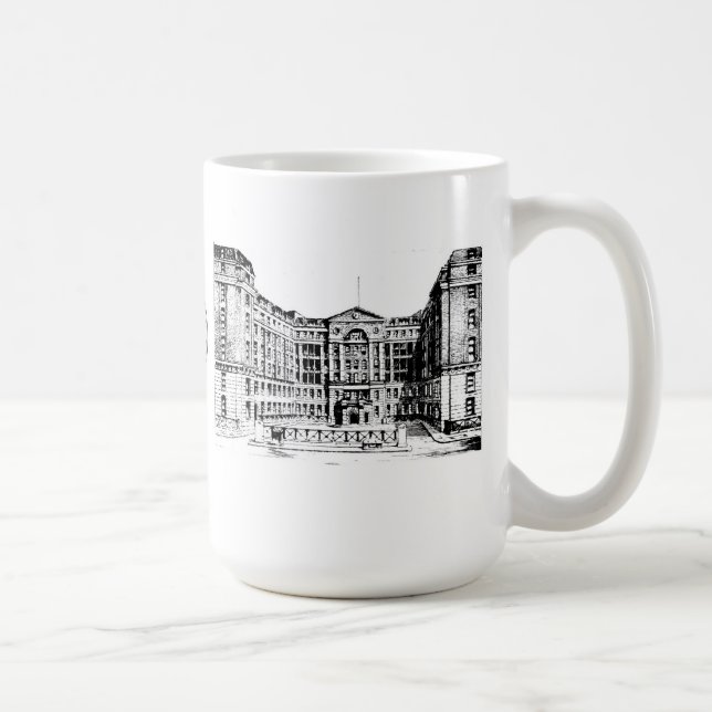 Café Taza del hospital de Middlesex (negro y blanco) (Derecha)