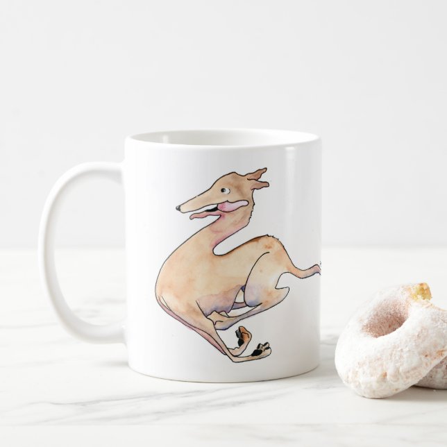Café Taza del ilustracion del galgo del retroceso de (Con donut)