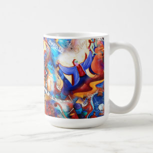 Café Taza del instrumento de la locura de la música